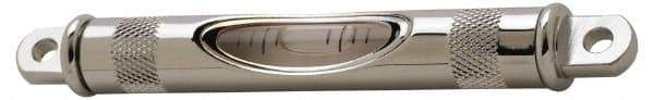 Geier & Bluhm, Inc. - 4-13/16 Inch Long, Horizontal, Brass Tubular and Pocket Level - 0.1 Inch Sensitivity, 5/8 Inch High/Diameter, Chrome, 1 Vial - Americas Industrial Supply
