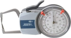 SPI - 0.4 Inch Max Measurement, 0.0002 Inch Graduation, Outside Dial Caliper Gage - 1.37 Inch Leg Length, 0.0008 Inch Accuracy - Americas Industrial Supply