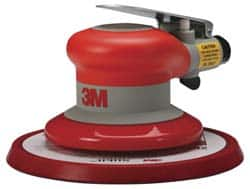 3M - 12,000 OPM, 17 CFM Air Consumption, 90 psi Air Pressure, Palm Air Orbital Sander - Round Pad, 3/8" Inlet - Americas Industrial Supply