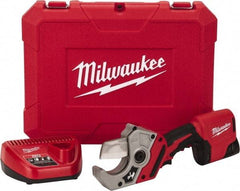 Milwaukee Tool - 2" Pipe Capacity, M12 PVC Shear - Cuts Flexible Rubber, PVC, Plastic - Americas Industrial Supply