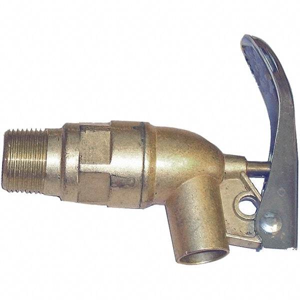 Wesco Industrial Products - 3/4" NPT Brass Rigid Drum Faucet - FM Approved, No Arrester, Self Closing, 5" Long Extension - Americas Industrial Supply