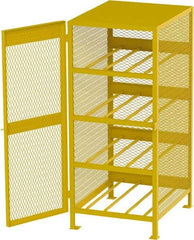 Jamco - 4 Shelf Gas Cylinder Storage Cabinet - Steel, 33" Wide x 38" Deep x 70" High, Safety Yellow - Americas Industrial Supply