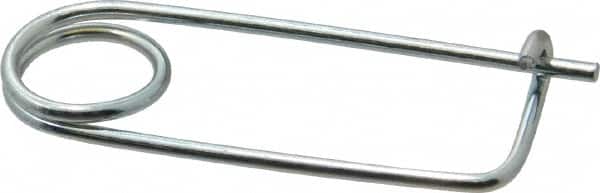 Made in USA - 1-11/16" Usable Length Spring Steel Standard Safety Pin - 2-3/4" OAL, 0.091" Wire Diam, 5/8" Inside Clearance, Zinc-Plated - Americas Industrial Supply
