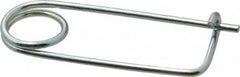 Made in USA - 1-11/16" Usable Length Spring Steel Standard Safety Pin - 2-3/4" OAL, 0.091" Wire Diam, 5/8" Inside Clearance, Zinc-Plated - Americas Industrial Supply