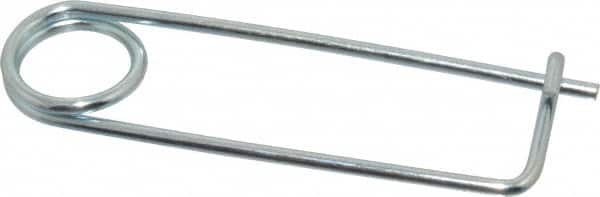 Made in USA - 2-13/16" Usable Length Spring Steel Standard Safety Pin - 4-3/8" OAL, 0.12" Wire Diam, 13/16" Inside Clearance, Zinc-Plated - Americas Industrial Supply