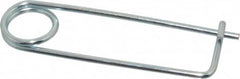 Made in USA - 2-13/16" Usable Length Spring Steel Standard Safety Pin - 4-3/8" OAL, 0.12" Wire Diam, 13/16" Inside Clearance, Zinc-Plated - Americas Industrial Supply