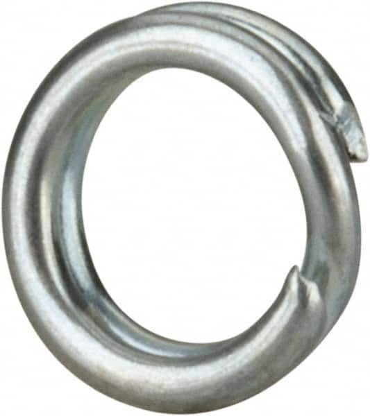 Made in USA - 0.174" ID, 0.254" OD, 0.062" Thick, Split Ring - Grade 2 Spring Steel, Zinc-Plated Finish - Americas Industrial Supply