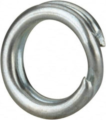Made in USA - 0.174" ID, 0.254" OD, 0.062" Thick, Split Ring - Grade 2 Spring Steel, Zinc-Plated Finish - Americas Industrial Supply