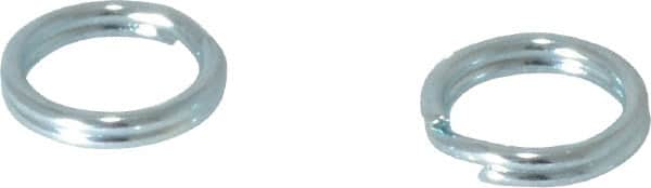 Made in USA - 0.288" ID, 0.38" OD, 0.068" Thick, Split Ring - Grade 2 Spring Steel, Zinc-Plated Finish - Americas Industrial Supply