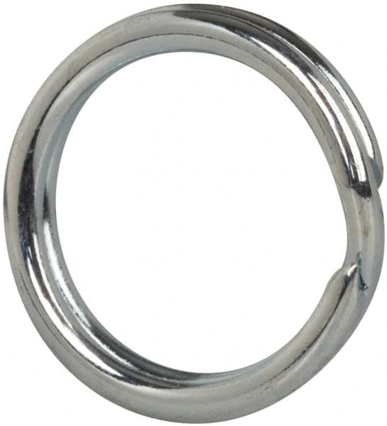 Made in USA - 0.428" ID, 0.542" OD, 0.083" Thick, Split Ring - Grade 2 Spring Steel, Zinc-Plated Finish - Americas Industrial Supply
