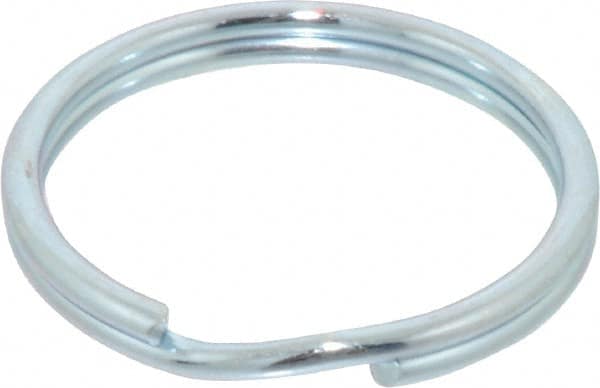 Made in USA - 1.06" ID, 1-1/4" OD, 0.13" Thick, Split Ring - Grade 2 Spring Steel, Zinc-Plated Finish - Americas Industrial Supply