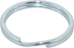 Made in USA - 1.06" ID, 1-1/4" OD, 0.13" Thick, Split Ring - Grade 2 Spring Steel, Zinc-Plated Finish - Americas Industrial Supply
