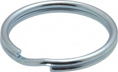 Made in USA - 1.159" ID, 1-3/8" OD, 0.142" Thick, Split Ring - Grade 2 Spring Steel, Zinc-Plated Finish - Americas Industrial Supply