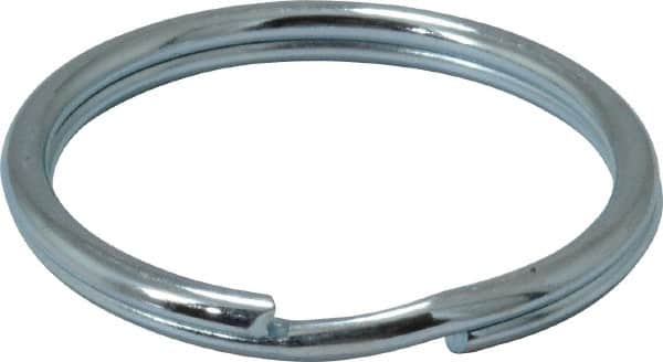 Made in USA - 1.264" ID, 1.48" OD, 0.142" Thick, Split Ring - Grade 2 Spring Steel, Zinc-Plated Finish - Americas Industrial Supply