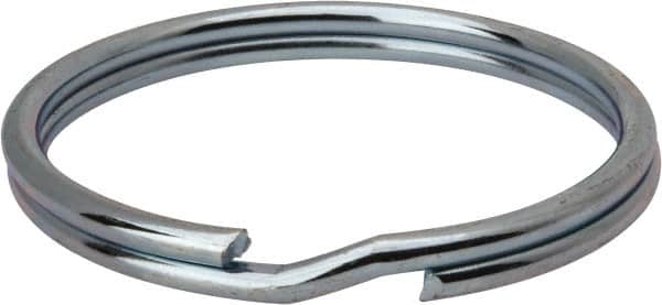 Made in USA - 1.635" ID, 1.865" OD, 0.175" Thick, Split Ring - Grade 2 Spring Steel, Zinc-Plated Finish - Americas Industrial Supply