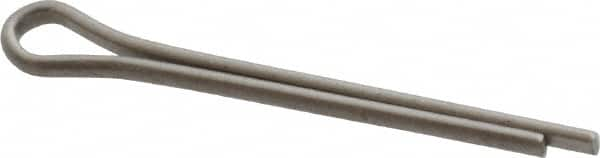 Made in USA - 3/32" Diam x 1" Long Extended Prong Cotter Pin - Grade 18-8, Uncoated, Stainless Steel - Americas Industrial Supply