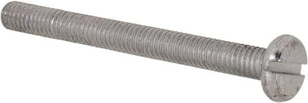 Value Collection - M3x0.50, 30mm Length Under Head Slotted Drive Machine Screw - Pan Head, Grade 4.8 Steel, Zinc-Plated Finish, Without Washer - Americas Industrial Supply