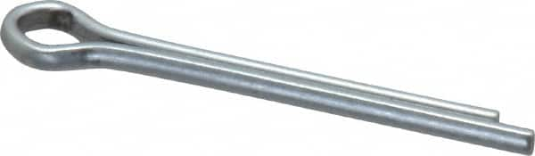 Made in USA - 1/8" Diam x 1-1/4" Long Extended Prong Cotter Pin - Grade 2, Zinc-Plated, Steel - Americas Industrial Supply