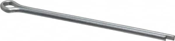 Made in USA - 1/8" Diam x 2-1/2" Long Extended Prong Cotter Pin - Grade 2, Zinc-Plated, Steel - Americas Industrial Supply