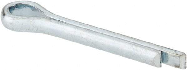 Made in USA - 5/32" Diam x 1" Long Extended Prong Cotter Pin - Grade 2, Zinc-Plated, Steel - Americas Industrial Supply