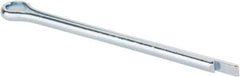 Made in USA - 5/32" Diam x 2-1/2" Long Extended Prong Cotter Pin - Grade 2, Zinc-Plated, Steel - Americas Industrial Supply