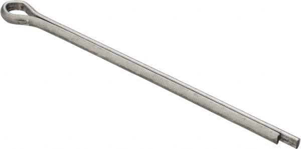 Made in USA - 5/32" Diam x 3" Long Extended Prong Cotter Pin - Grade 2, Zinc-Plated, Steel - Americas Industrial Supply