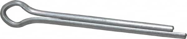 Made in USA - 3/16" Diam x 2" Long Extended Prong Cotter Pin - Grade 2, Zinc-Plated, Steel - Americas Industrial Supply