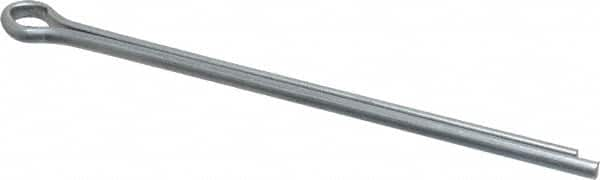 Made in USA - 3/16" Diam x 4" Long Extended Prong Cotter Pin - Grade 2, Zinc-Plated, Steel - Americas Industrial Supply