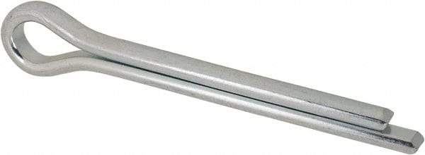 Made in USA - 1/2" Diam x 4" Long Extended Prong Cotter Pin - Grade 2, Zinc-Plated, Steel - Americas Industrial Supply