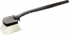 Harper Brush - 2-1/4" Bristle Length, Nylon Utility Scrub Brush - 3-1/2" x 3-1/2" Long x 3" Wide Head, 20" OAL, Easy Grip Handle, Black, Polypropylene Block - Americas Industrial Supply
