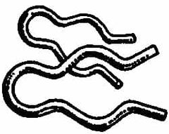 Made in USA - 17/32" Groove, 1-1/2" Long, Stainless Steel Hair Pin Clip - 0.087" Clip Diam, 5/8" Shaft Diam, Grade 18-8 - Americas Industrial Supply