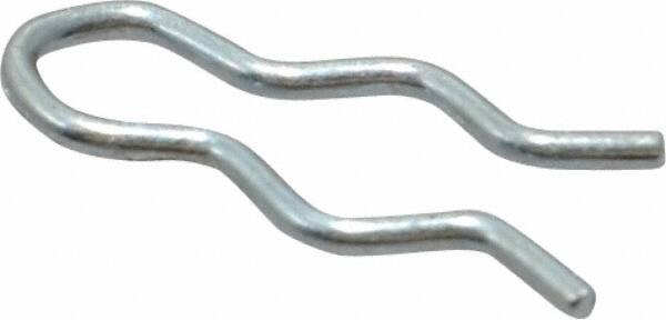 Made in USA - 9/64" Groove, 1/2" Long, Zinc-Plated Spring Steel Hair Pin Clip - 0.031" Clip Diam, 3/16" Shaft Diam, Grade 2 - Americas Industrial Supply