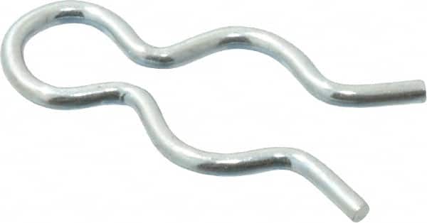 Made in USA - 7/32" Groove, 5/8" Long, Zinc-Plated Spring Steel Hair Pin Clip - 0.033" Clip Diam, 1/4" Shaft Diam, Grade 2 - Americas Industrial Supply