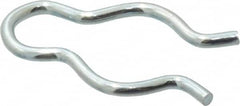 Made in USA - 7/16" Groove, 1-1/8" Long, Zinc-Plated Spring Steel Hair Pin Clip - 0.064" Clip Diam, 1/2" Shaft Diam, Grade 2 - Americas Industrial Supply