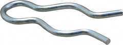 Made in USA - 17/32" Groove, 1-1/2" Long, Zinc-Plated Spring Steel Hair Pin Clip - 0.087" Clip Diam, 5/8" Shaft Diam, Grade 2 - Americas Industrial Supply