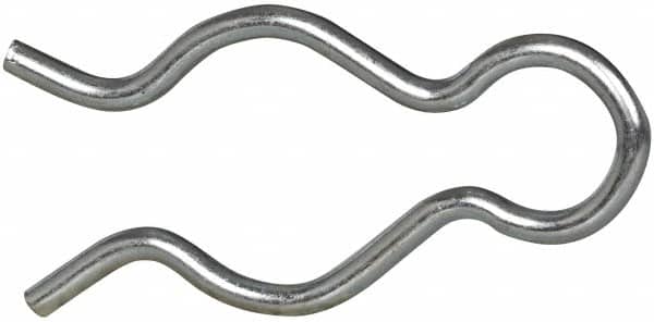 Made in USA - 21/32" Groove, 1-13/16" Long, Zinc-Plated Spring Steel Hair Pin Clip - 0.093" Clip Diam, 3/4" Shaft Diam, Grade 2 - Americas Industrial Supply