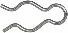Made in USA - 21/32" Groove, 1-13/16" Long, Zinc-Plated Spring Steel Hair Pin Clip - 0.093" Clip Diam, 3/4" Shaft Diam, Grade 2 - Americas Industrial Supply