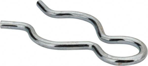 Made in USA - 7/8" Groove, 2-9/32" Long, Zinc-Plated Spring Steel Hair Pin Clip - 1/8" Clip Diam, 1" Shaft Diam, Grade 2 - Americas Industrial Supply