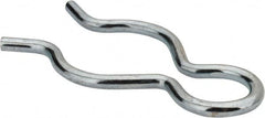 Made in USA - 7/8" Groove, 2-9/32" Long, Zinc-Plated Spring Steel Hair Pin Clip - 1/8" Clip Diam, 1" Shaft Diam, Grade 2 - Americas Industrial Supply