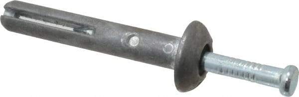 Powers Fasteners - 1/4" Diam, 1/4" Drill, 1-1/2" OAL, 1-7/8" Min Embedment Hammer Drive Concrete Anchor - Steel (Drive Pin)/Zamac Alloy (Body), Zinc-Plated Finish, Mushroom Head - Americas Industrial Supply