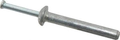 Powers Fasteners - 1/4" Diam, 1/4" Drill, 2" OAL, 2-5/8" Min Embedment Hammer Drive Concrete Anchor - Steel (Drive Pin)/Zamac Alloy (Body), Zinc-Plated Finish, Mushroom Head - Americas Industrial Supply