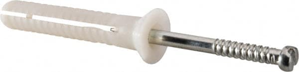 Powers Fasteners - 1/4" Diam, 1/4" Drill, 1-1/2" OAL, 1-1/8" Min Embedment Hammer Drive Concrete Anchor - Nylon (Body)/Steel (Drive Pin), Zinc-Plated Finish, Flat Head - Americas Industrial Supply