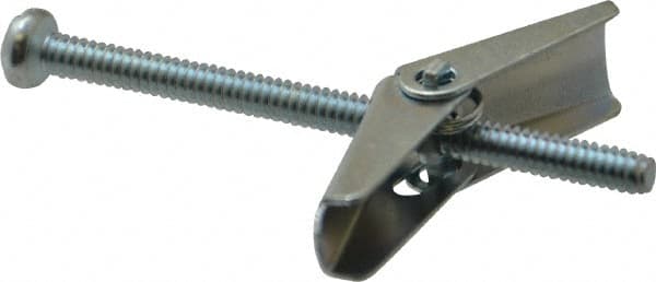 Powers Fasteners - 1/8" Screw, 1/8" Diam, 2" Long, Toggle Bolt Drywall & Hollow Wall Anchor - 3/8" Drill, Zinc Plated, Steel, Grade Zamac 7, Use in Drywall & Wallboard - Americas Industrial Supply