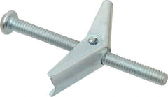 Powers Fasteners - 1/4" Screw, 1/4" Diam, 3" Long, Toggle Bolt Drywall & Hollow Wall Anchor - 5/8" Drill, Zinc Plated, Steel, Grade Zamac 7, Use in Drywall & Wallboard - Americas Industrial Supply