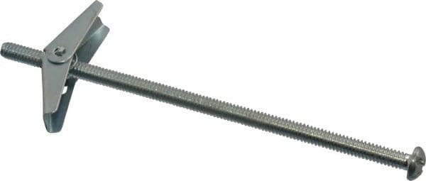 Powers Fasteners - 1/4" Screw, 1/4" Diam, 6" Long, Toggle Bolt Drywall & Hollow Wall Anchor - 5/8" Drill, Zinc Plated, Steel, Grade Zamac 7, Use in Drywall & Wallboard - Americas Industrial Supply