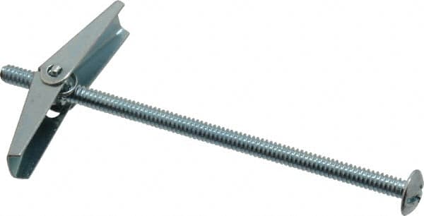 Powers Fasteners - 1/8" Screw, 1/8" Diam, 3" Long, Toggle Bolt Drywall & Hollow Wall Anchor - 3/8" Drill, Zinc Plated, Steel, Grade Zamac 7, Use in Drywall & Wallboard - Americas Industrial Supply