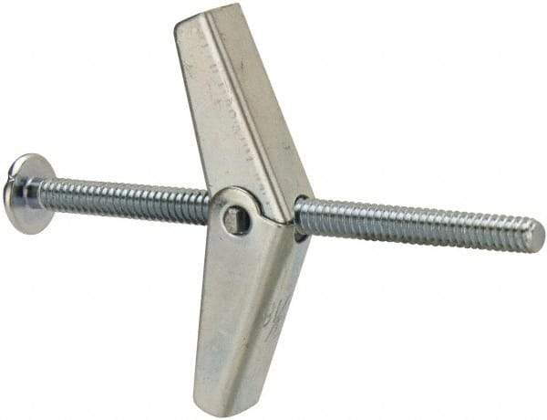 Powers Fasteners - 3/16" Screw, 3/16" Diam, 3" Long, Toggle Bolt Drywall & Hollow Wall Anchor - 1/2" Drill, Zinc Plated, Steel, Grade Zamac 7, Use in Drywall & Wallboard - Americas Industrial Supply
