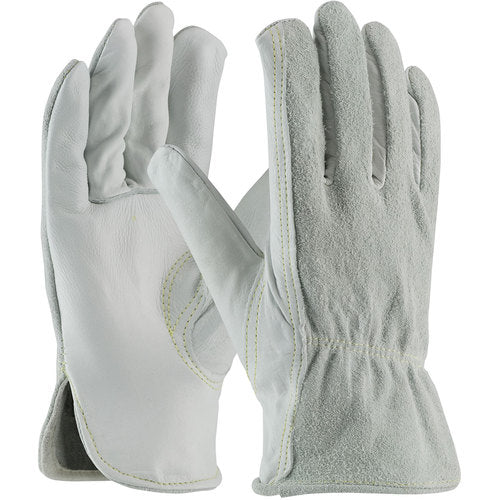 ‎68-163SB/XL Leather Drivers Gloves - Top Grain Cowhide Drivers - Reg Grd - Split Bk - Key Thumb - Kevlar Stitch - Exact Industrial Supply