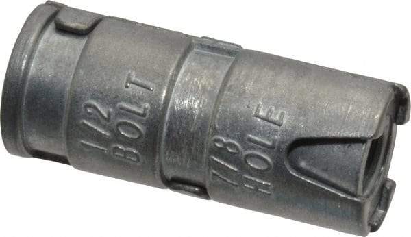 Powers Fasteners - 1/2" Diam, 7/8" Drill, 2-1/16" OAL, 2" Min Embedment Single Expansion Concrete Anchor - Zamac Alloy, Flat Head - Americas Industrial Supply