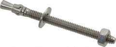 Powers Fasteners - 1/4" Diam, 1/4" Drill, 3-1/4" OAL, 1-1/4" Min Embedment Wedge Expansion Concrete Anchor - 304 Stainless Steel, Hex Nut Head, Hex Drive, 2-1/4" Thread Length - Americas Industrial Supply